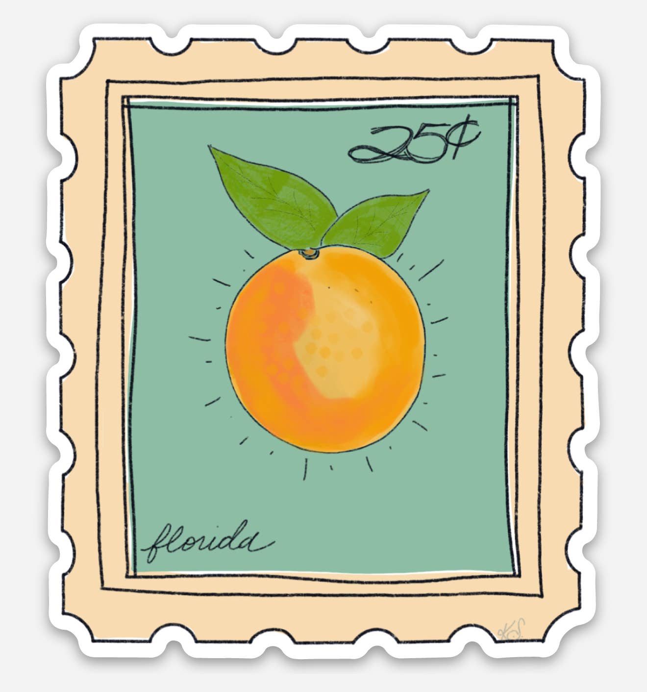 Florida Orange Weatherproof Stickers