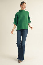 Mock Neck Soft Sweater Hunter Green