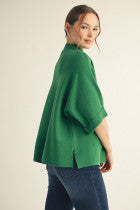 Mock Neck Soft Sweater Hunter Green