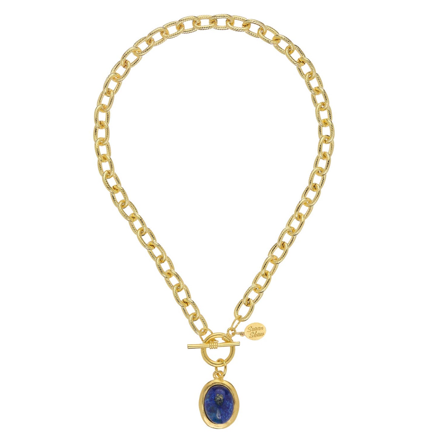 Blue Lapis Cabochon Toggle Necklace