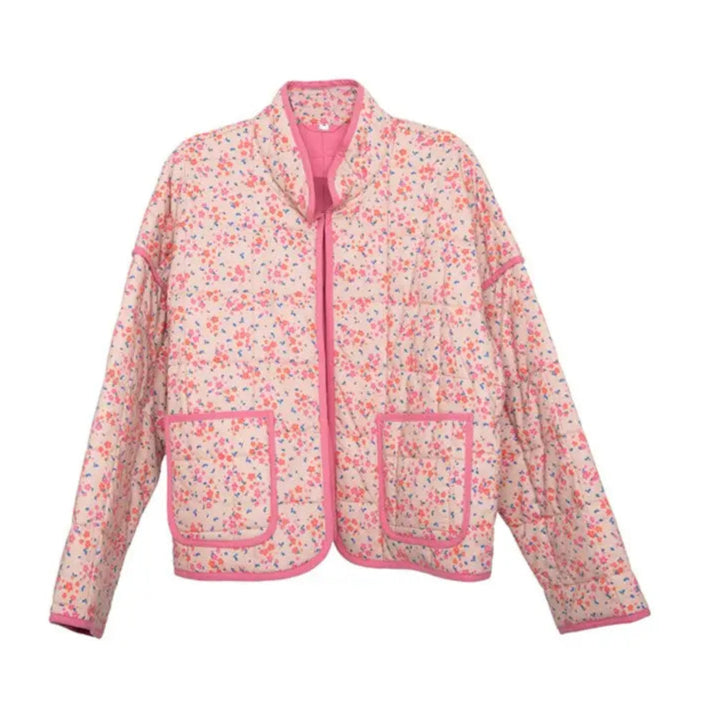 Pink Dainty Floral Lightweight Quilted Jacket