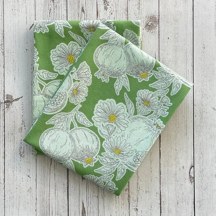 Pomegranate Green Printed Kitchen Towel S/2