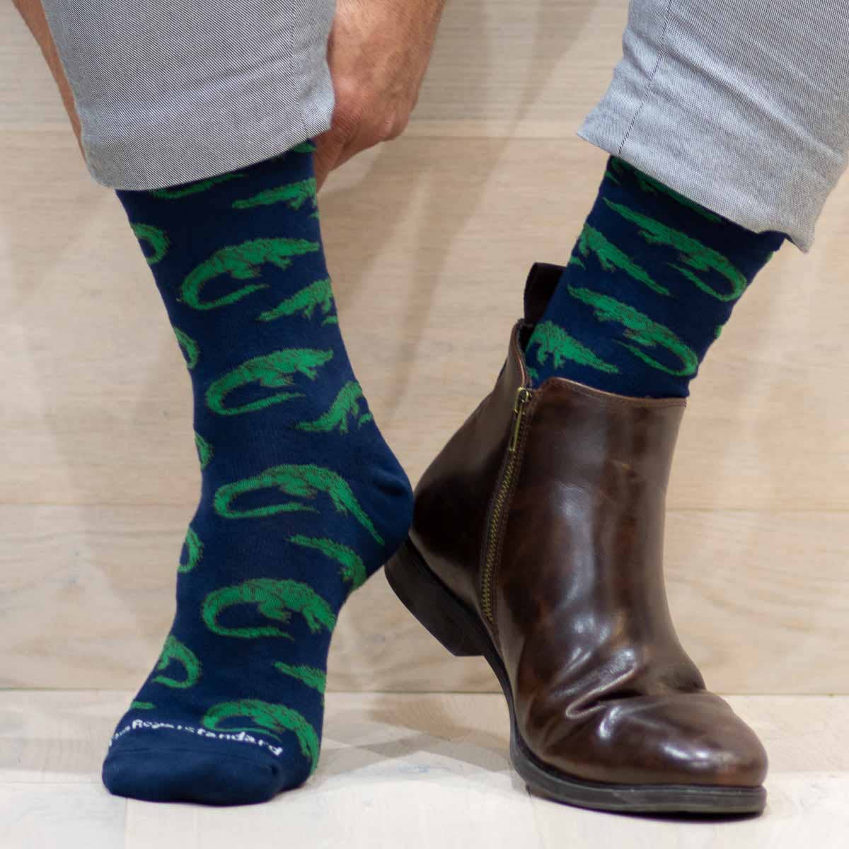 Men's Later Gator Socks-Navy/Green