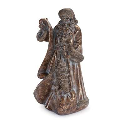 Santa w/List 15”H Resin
