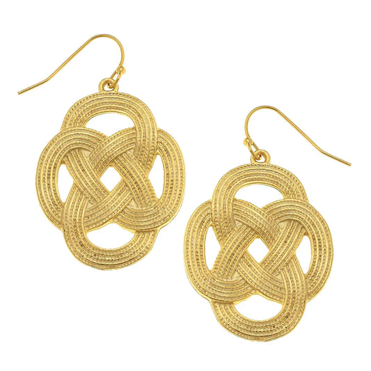 Woven Hoop Drop Earrings