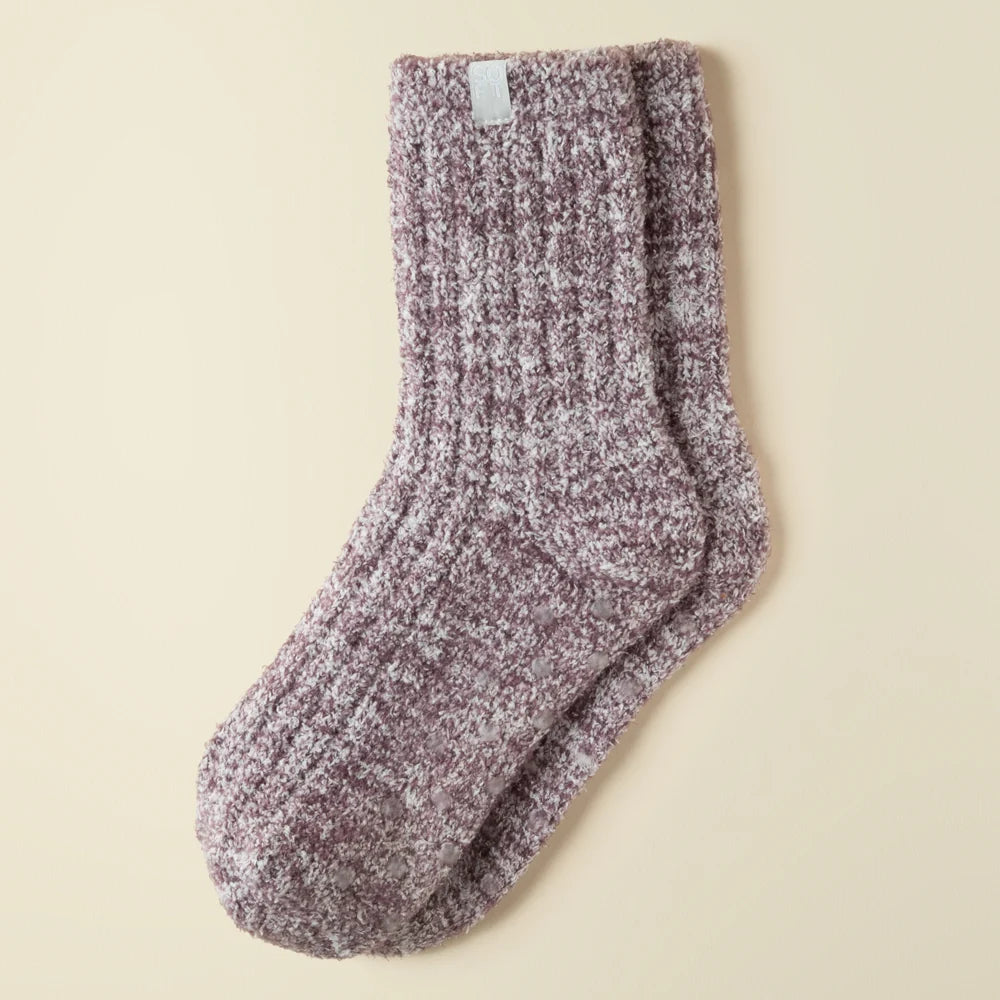 Marshmallow Crew Socks Heather Driftwood