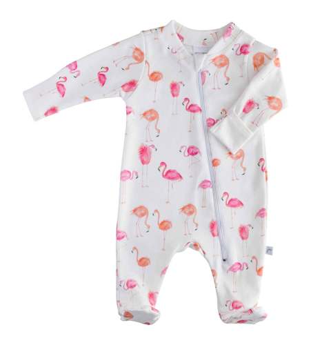 Baby/Kids Organic Footie - flamingo
