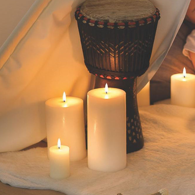 LED Pillar Candle, Ivory, Smooth 3 x 6"