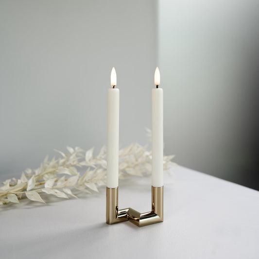 LED Mini Taper Candle, Ivory, Smooth, 2-pack