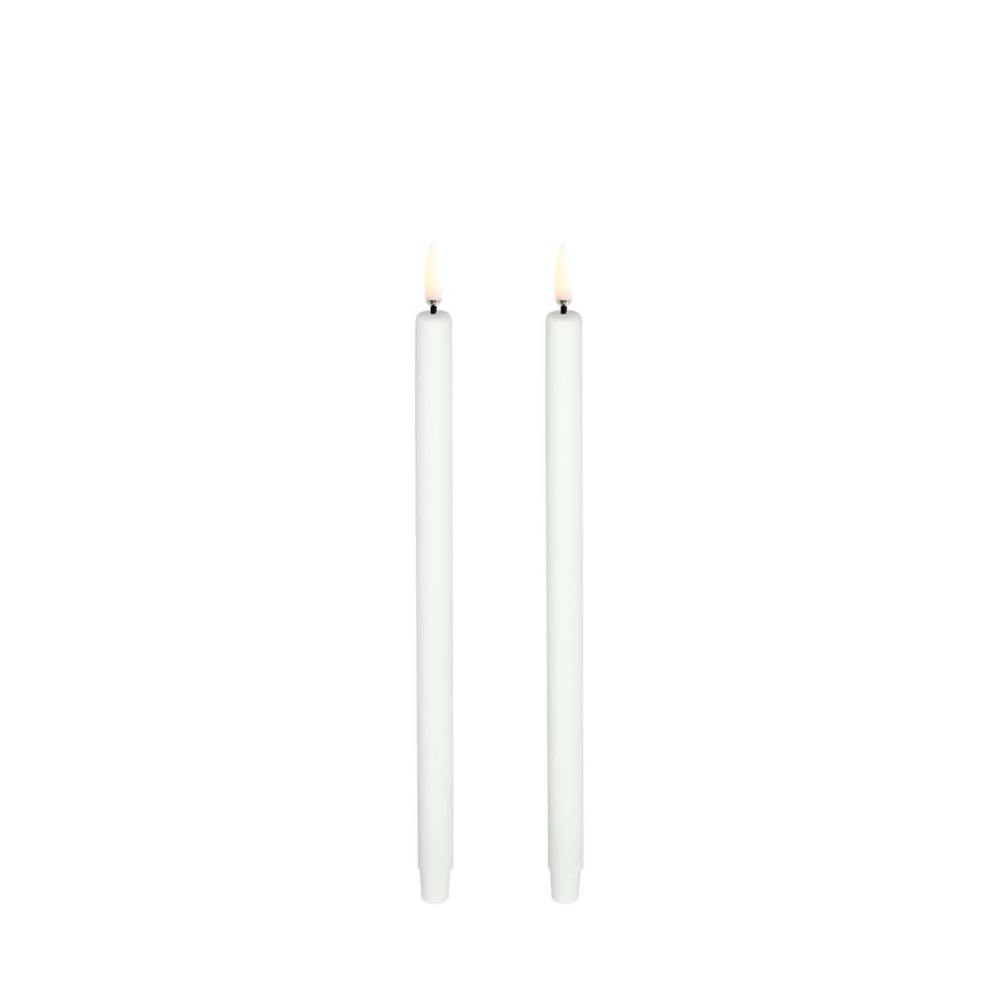 LED Mini Taper Candle, Nordic White, Smooth, 2-pack