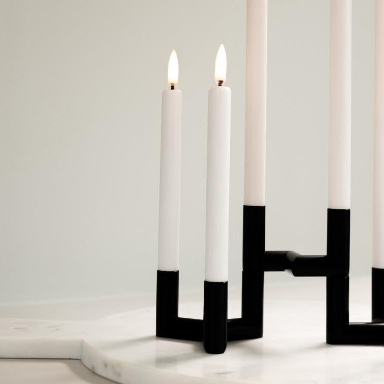 LED Mini Taper Candle, Nordic White, Smooth, 2-pack