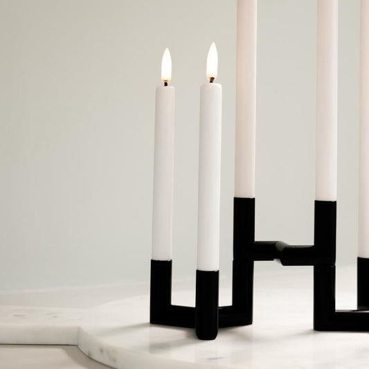 LED Mini Taper Candle, Nordic White, Smooth, 2-pack