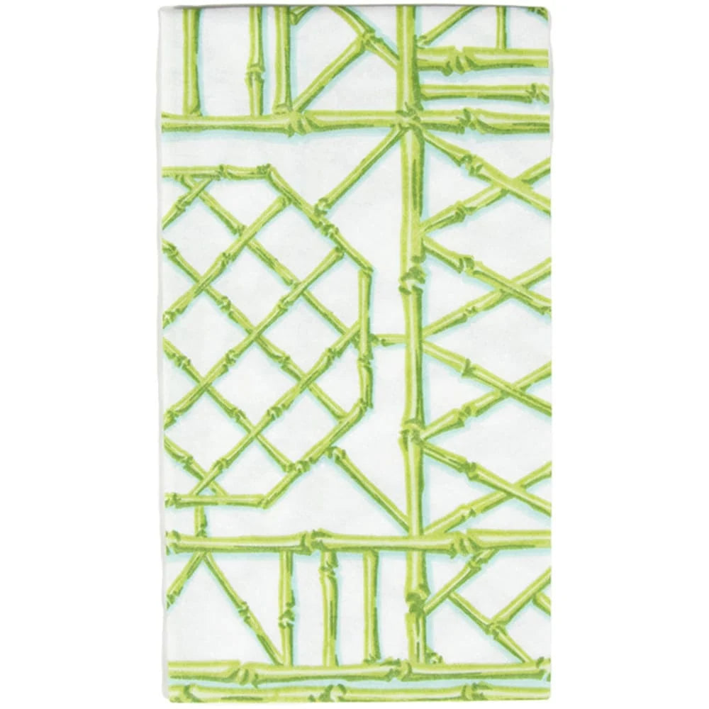 Bamboo Screen Moss Green-Ppr Linen Guest Towels