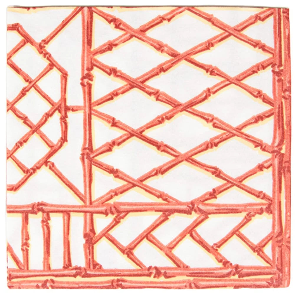 Bamboo Screen Coral-Paper Linen Napkin Airlaid Dinner