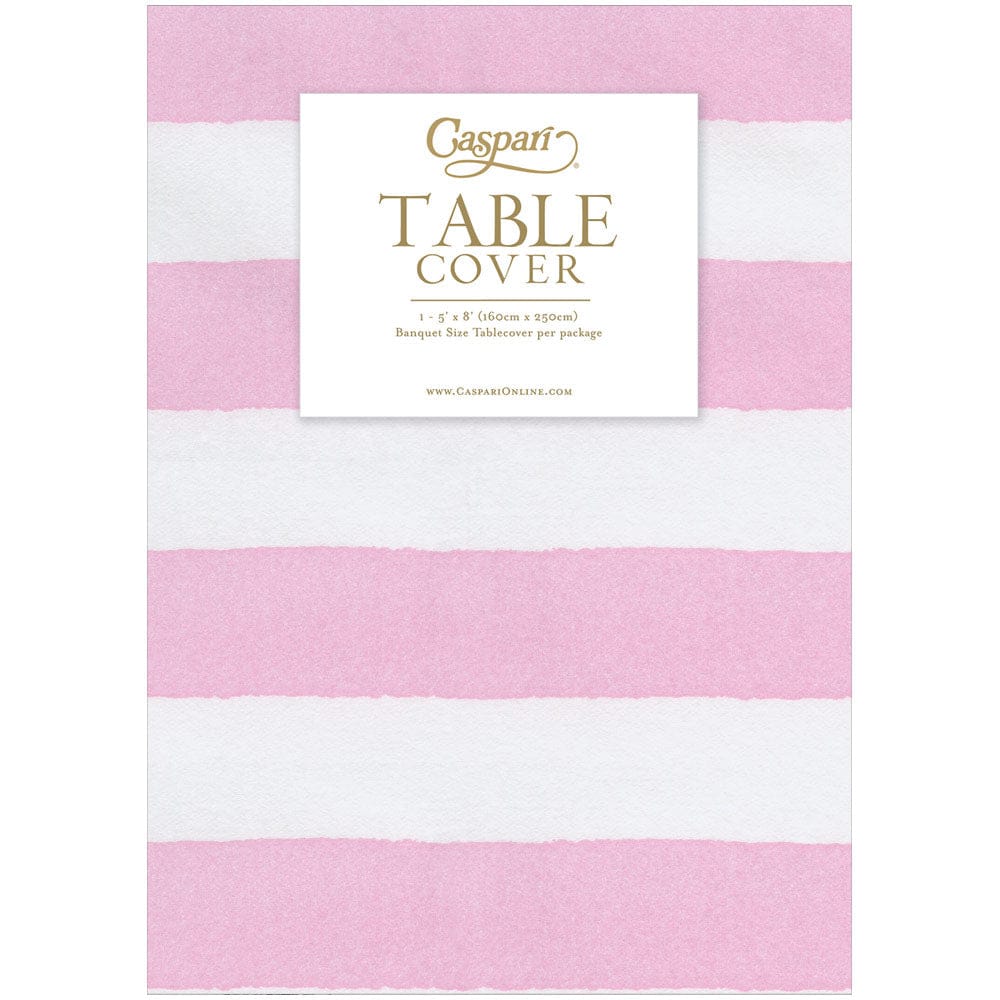 Cafe Stripe Pink Printed Paper Linen Table Cover