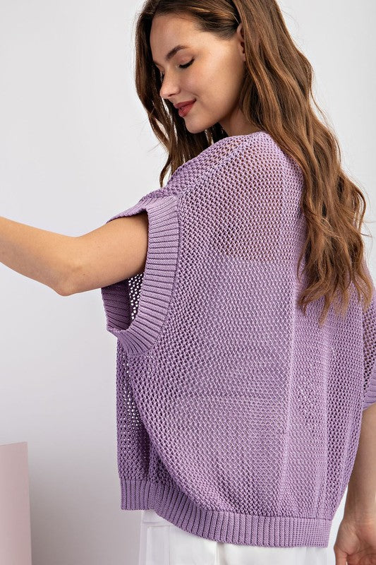 Loose Fit Sweater Top Lavendar