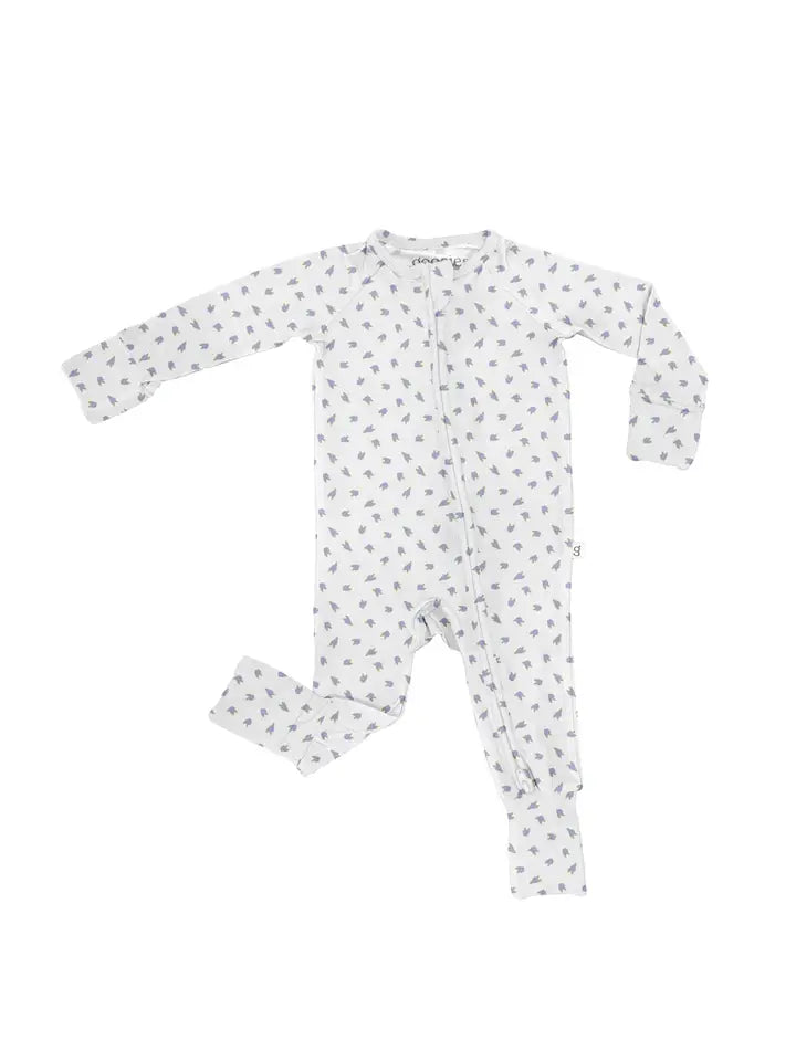 Long Sleeve Zip PJ - Lilac Buds