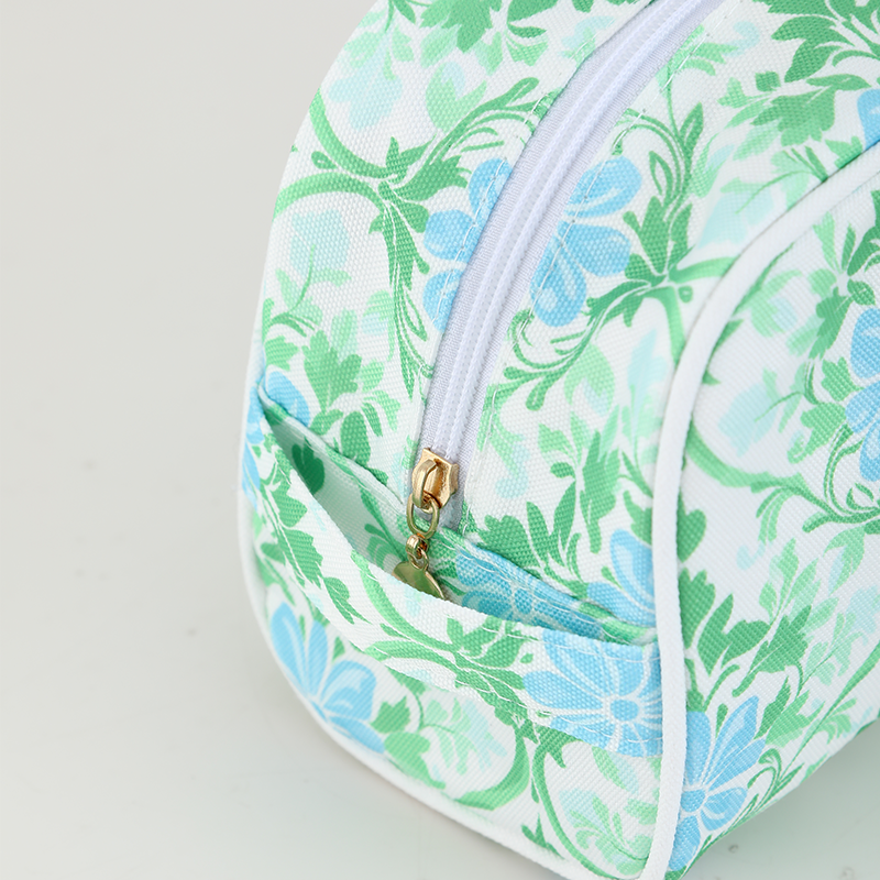 Canvas Cosmetic Case Makeup Bag: Heirloom Garden