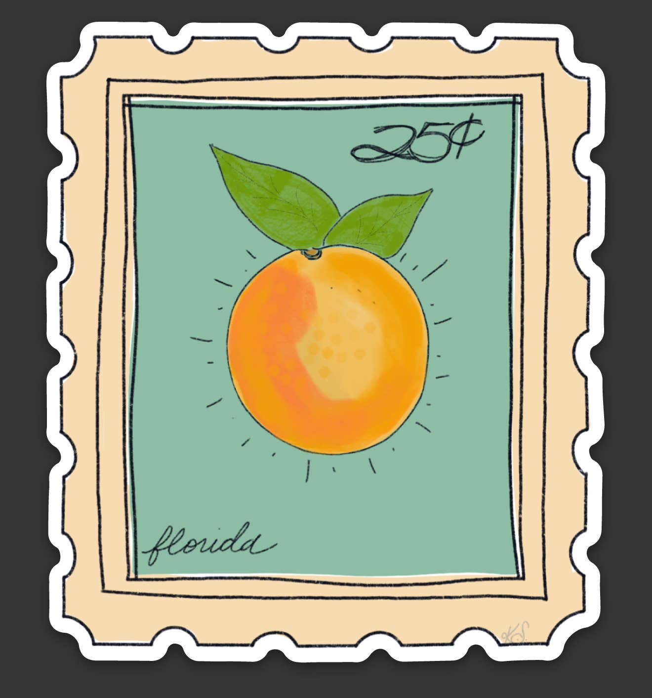Florida Orange Weatherproof Stickers