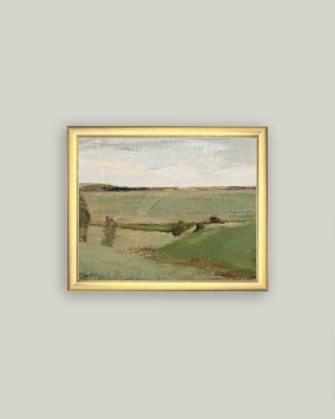 Studies by a River Framed Antique Art: 11x9