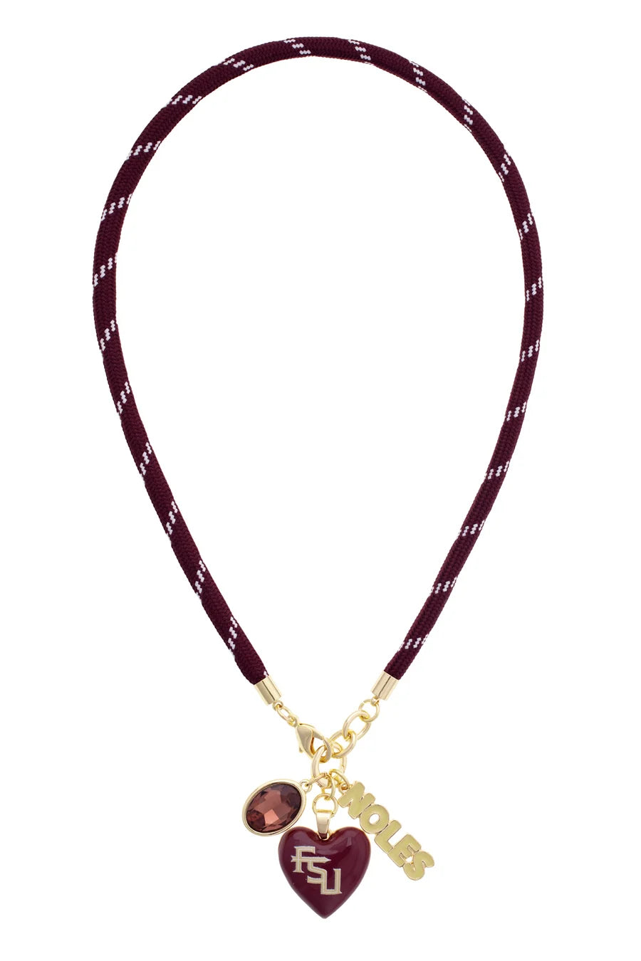 Florida State Seminoles Logo Heart Paracord Necklace