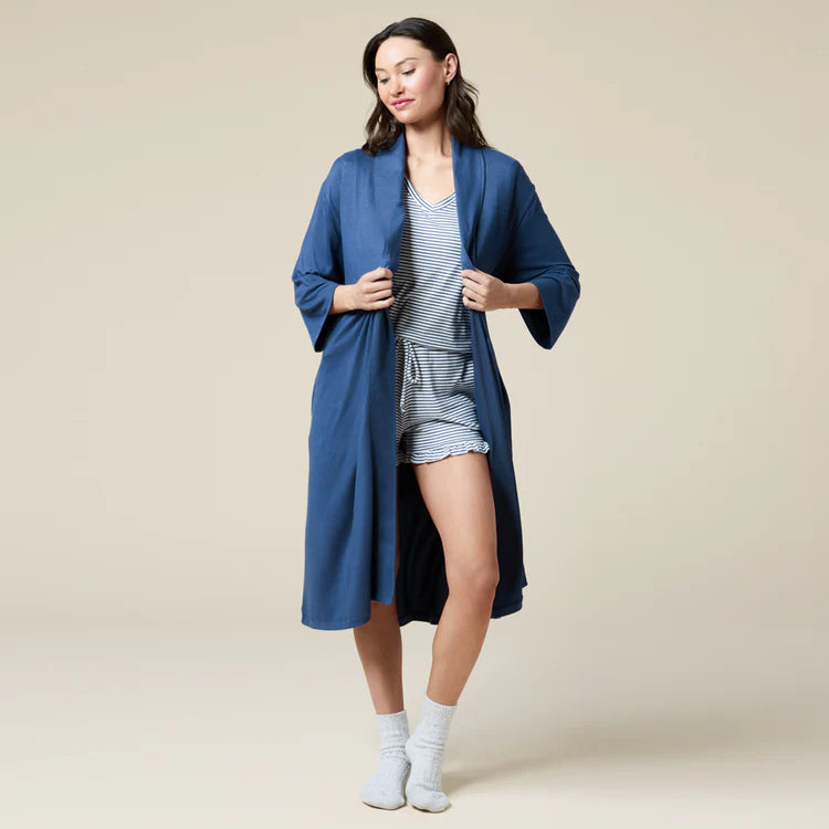 Dream Shawl Collar Robe-Indigo