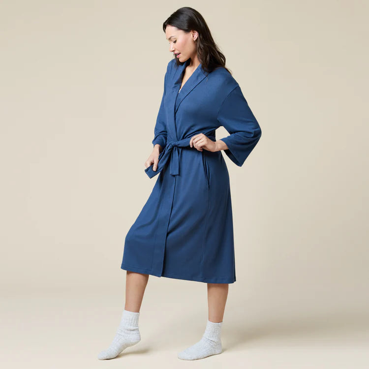 Dream Shawl Collar Robe-Indigo