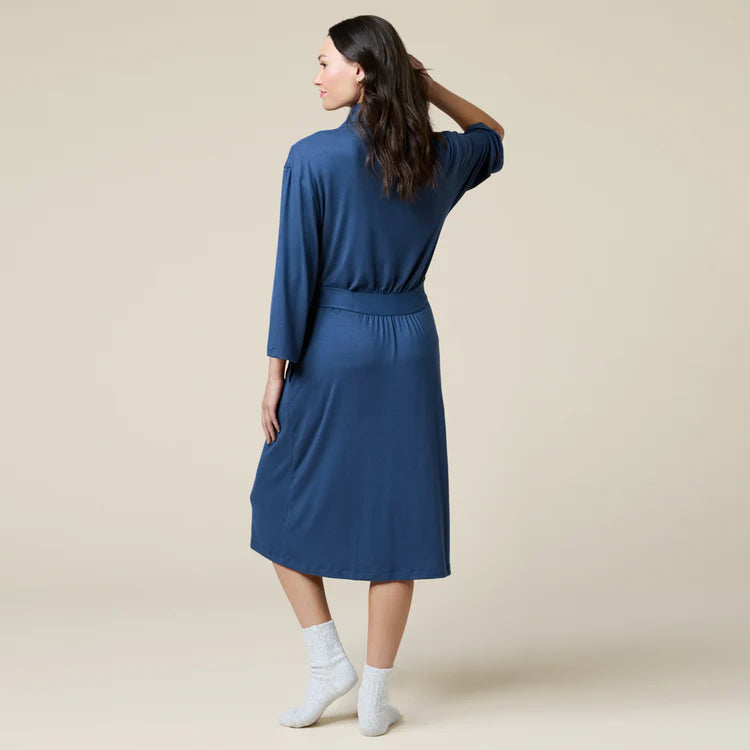 Dream Shawl Collar Robe-Indigo