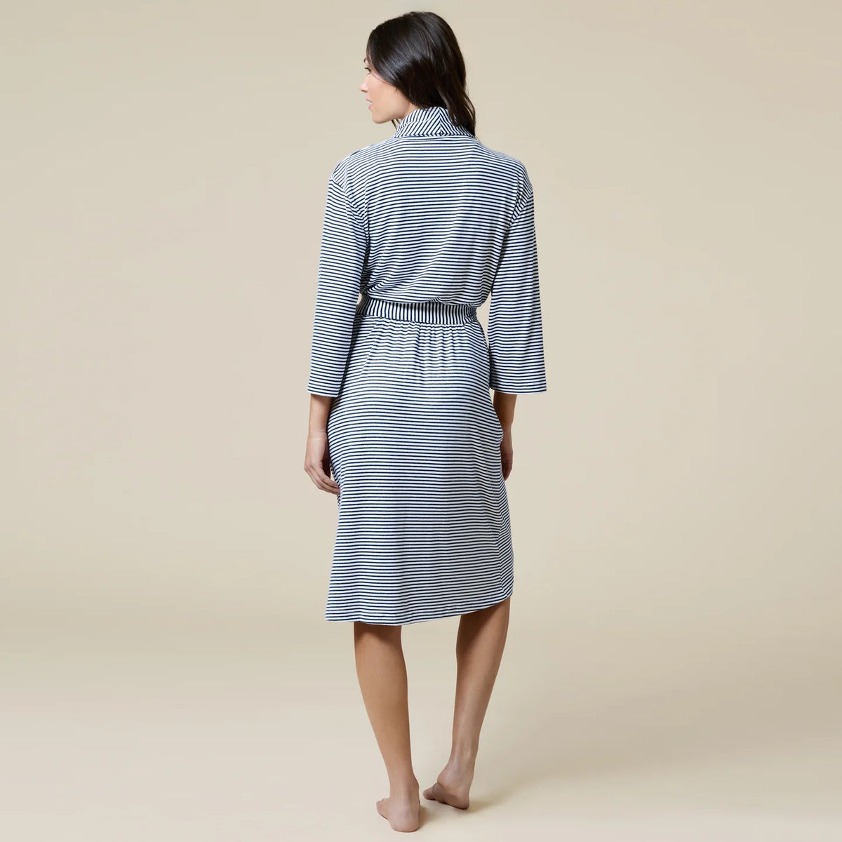 Dream Shawl Collar Robe Midnight Stripe