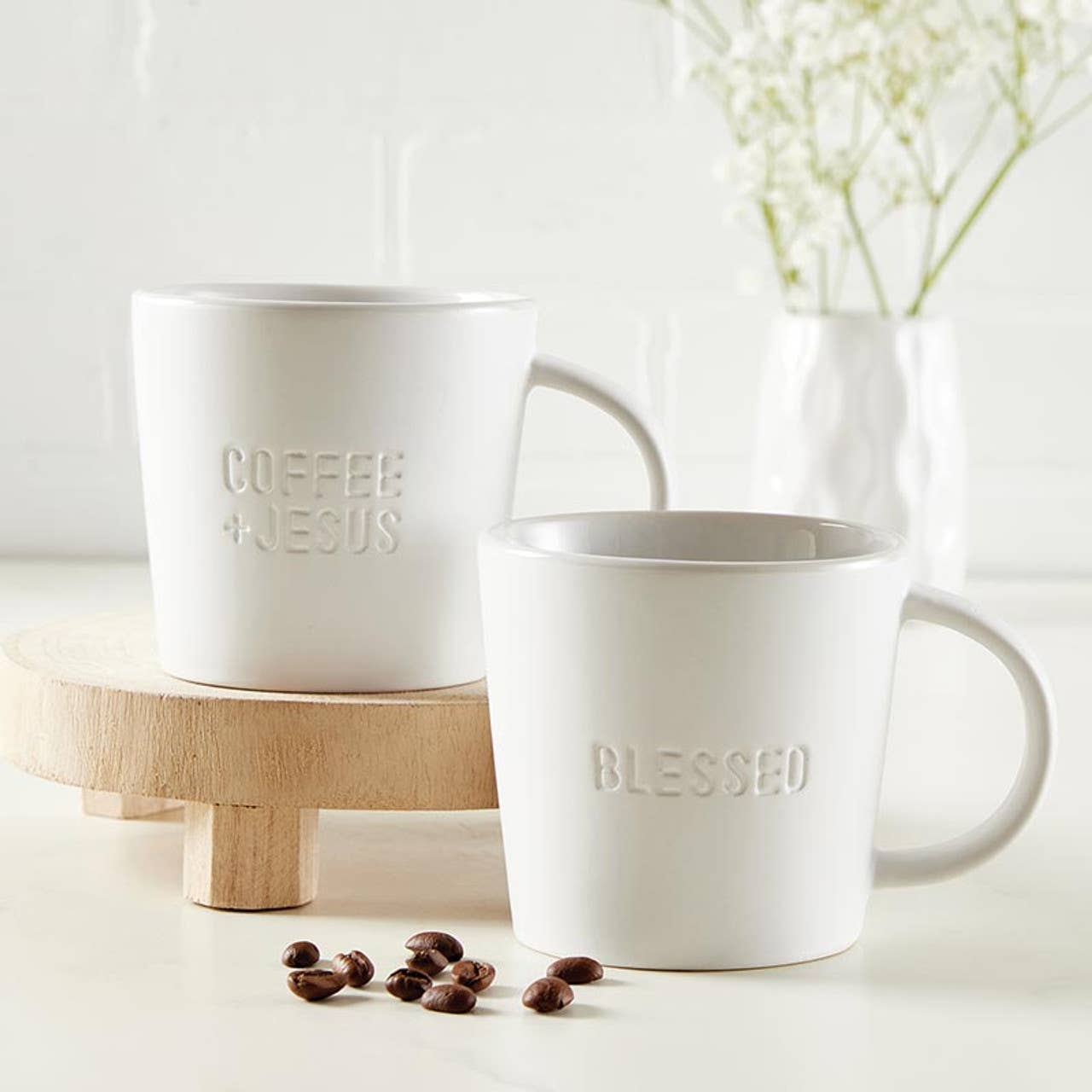 Face to Face Ceramic Coffee Mug - Coffee + Jesus: Material
