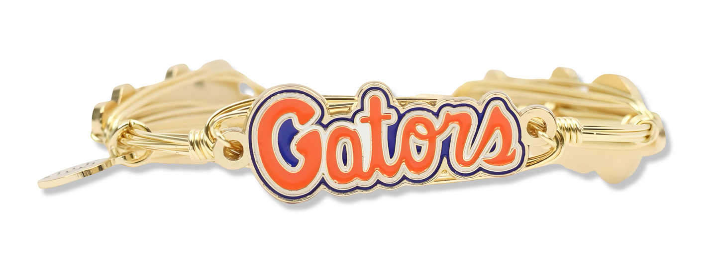 The Florida Gators Script Bangle Bracelet: Standard 8"