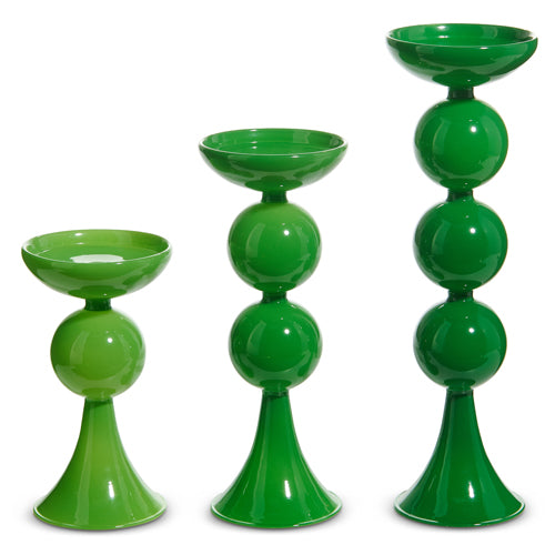 Green Candle Holders