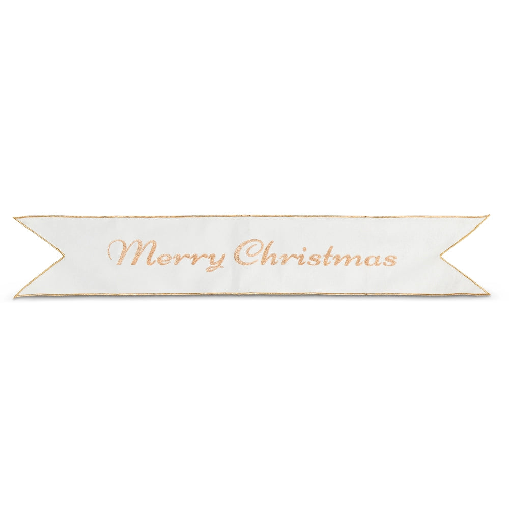 36" Ivory Merry Christmas Banner