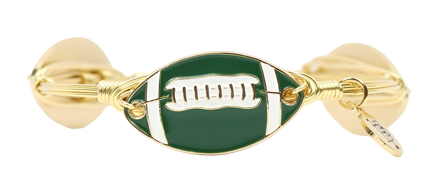The Football Bangle Bracelet - Green: Standard 8"