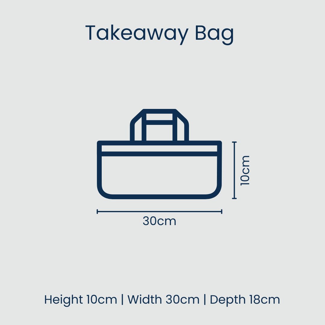 Red Blue Stripe Takeaway Bag