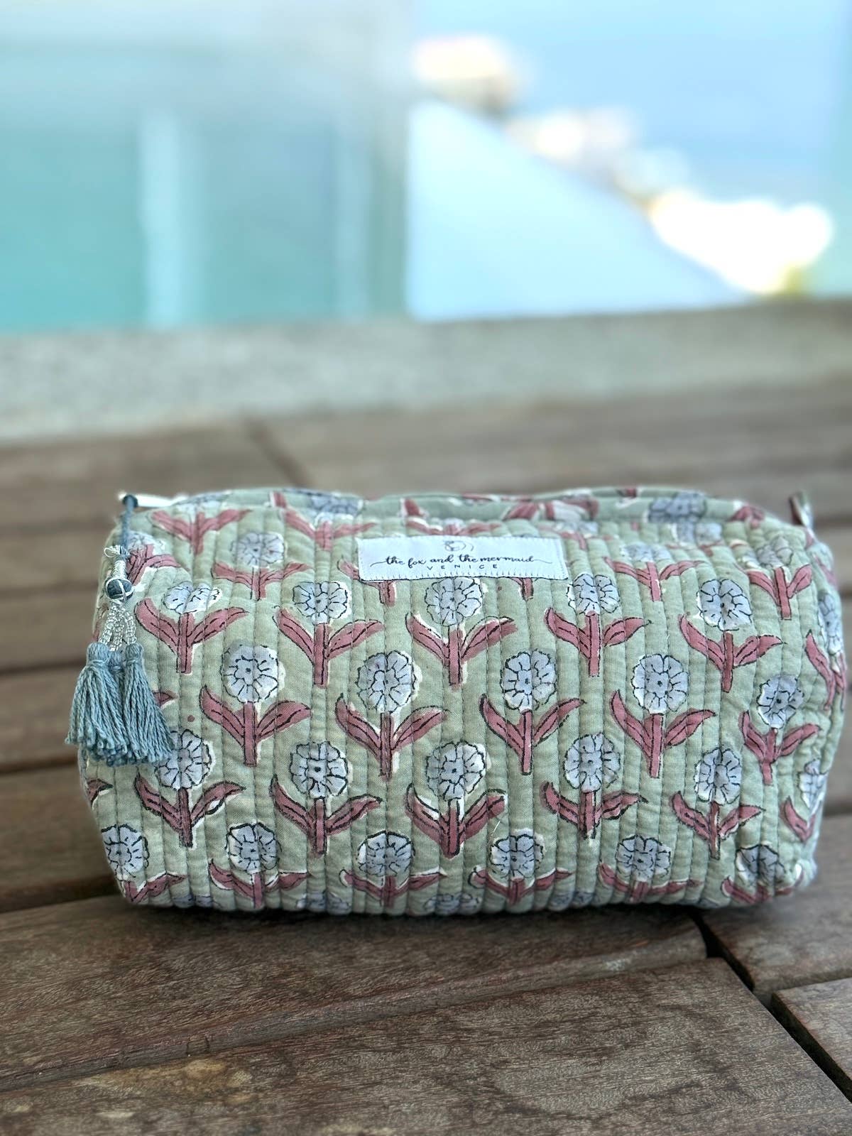 Block Printed Toiletry/Cosmetic/Travel Bags (Set of 3)
