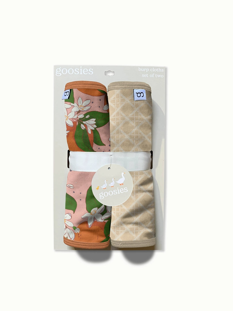 Burp Cloth Set- Orange Blossom