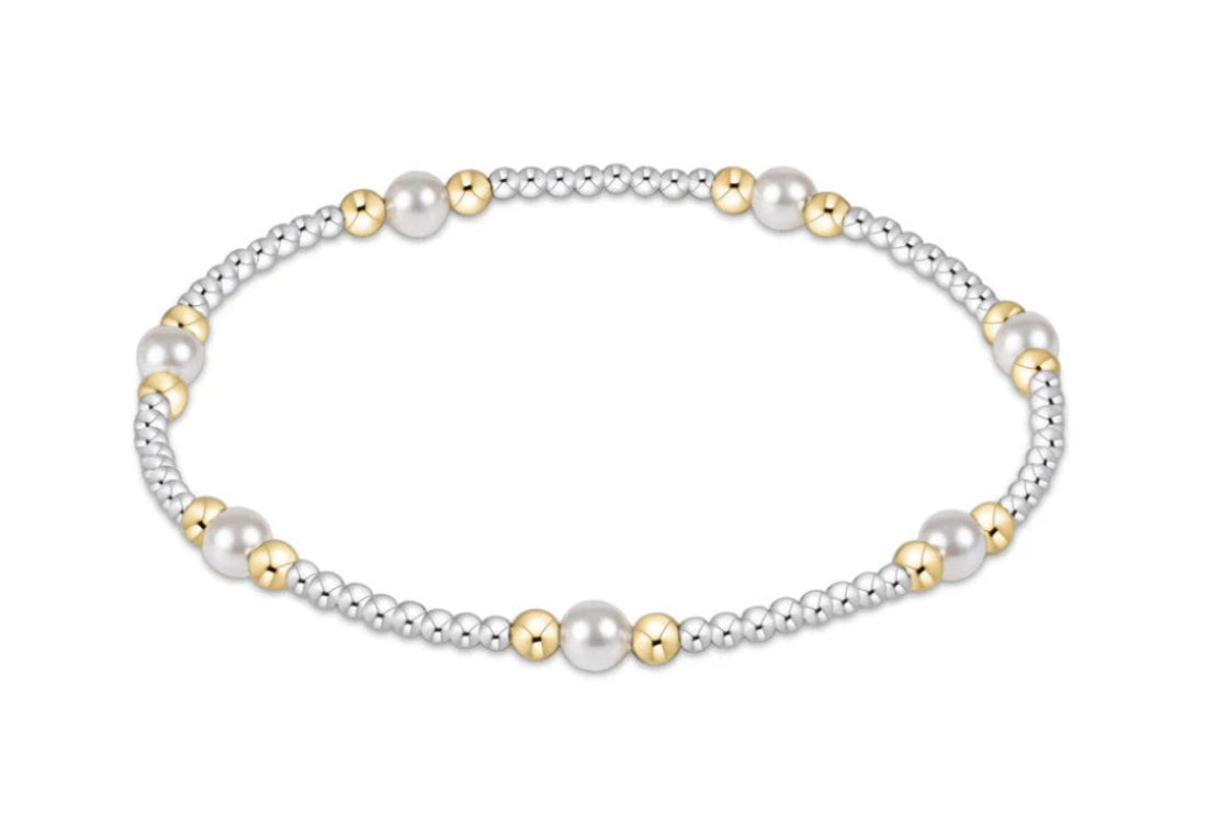 Beaded Bracelet "Purpose Pearl"4mm Mixed Metal