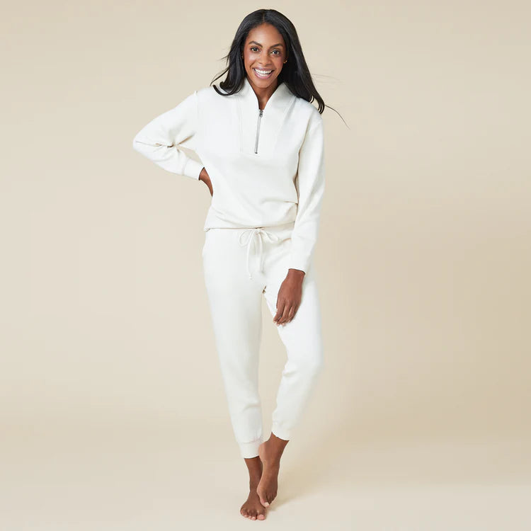 DreamTech 1/4 Zip Jogger Set Almond
