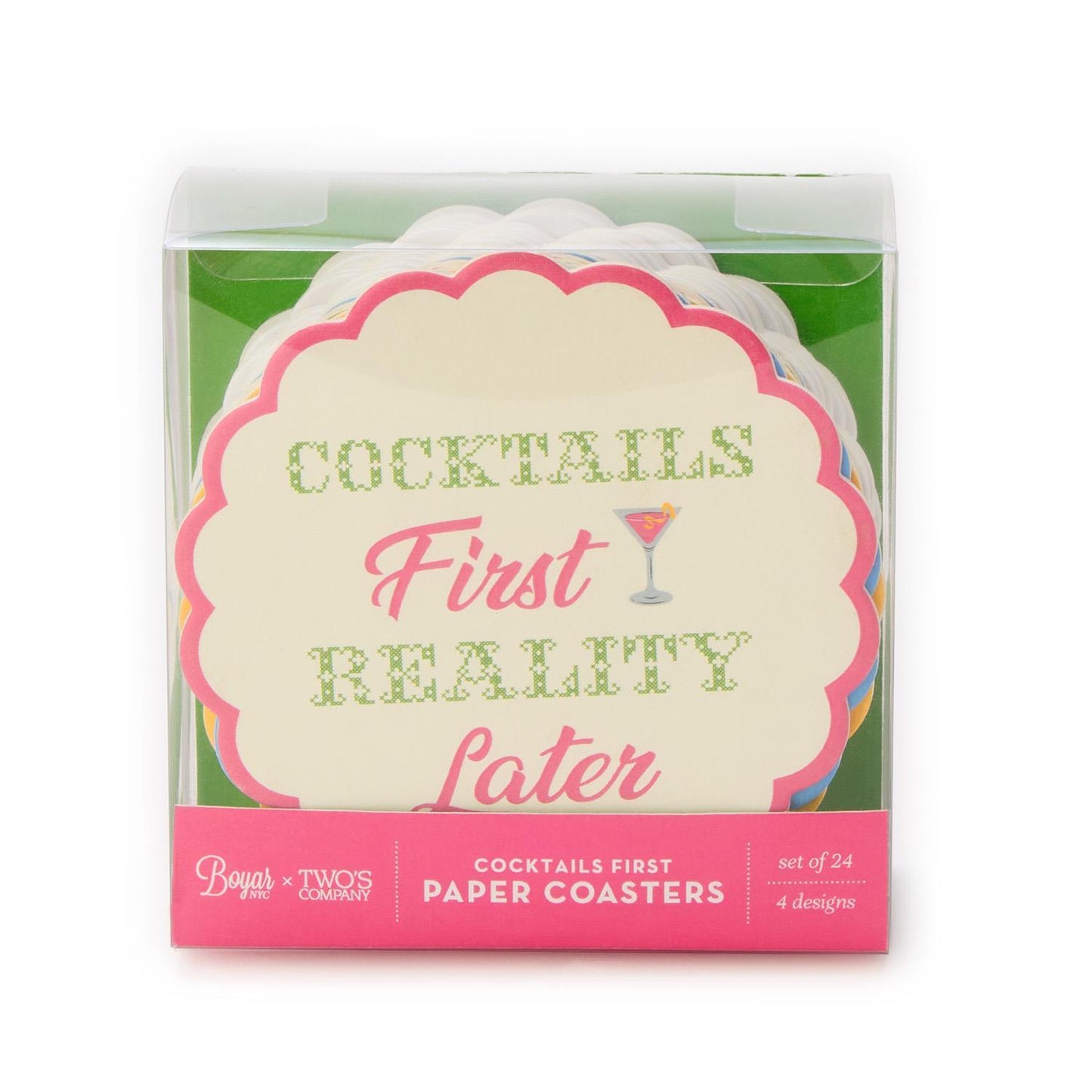 Cocktails First Set of 24 Heavyweight Paper Coasters in Gift Box
