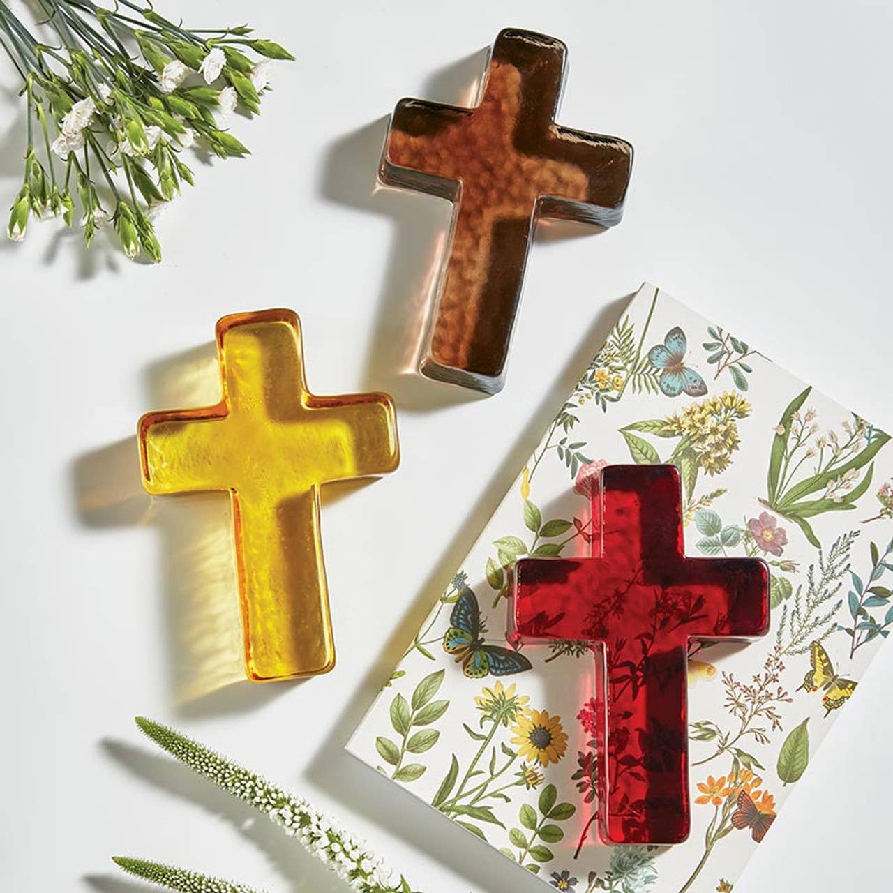 Amber Glass Cross