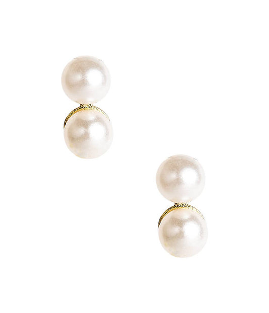 Belle Double Pearl Dangle Earrings