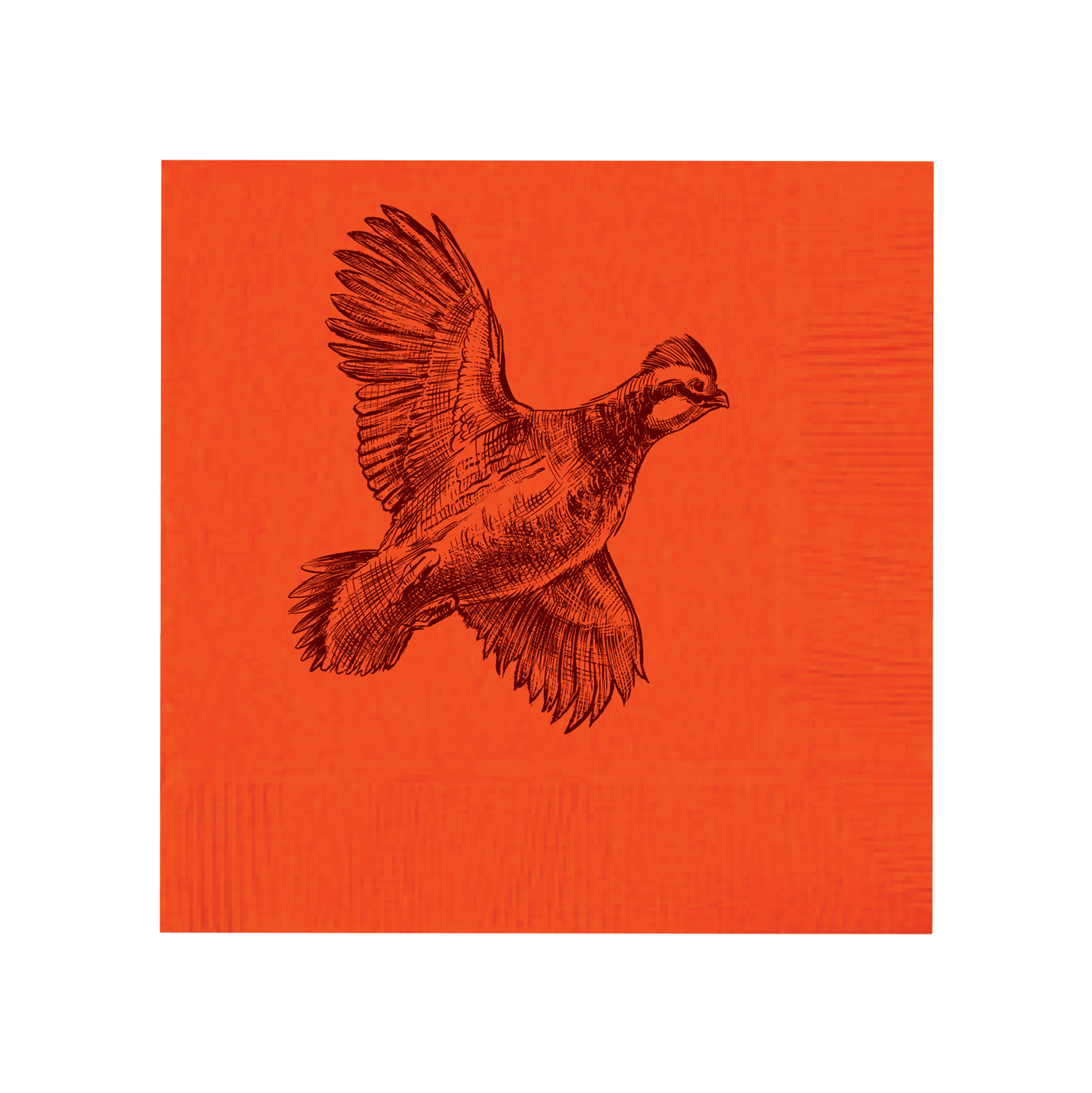Quail Beverage Napkins - ORANGE