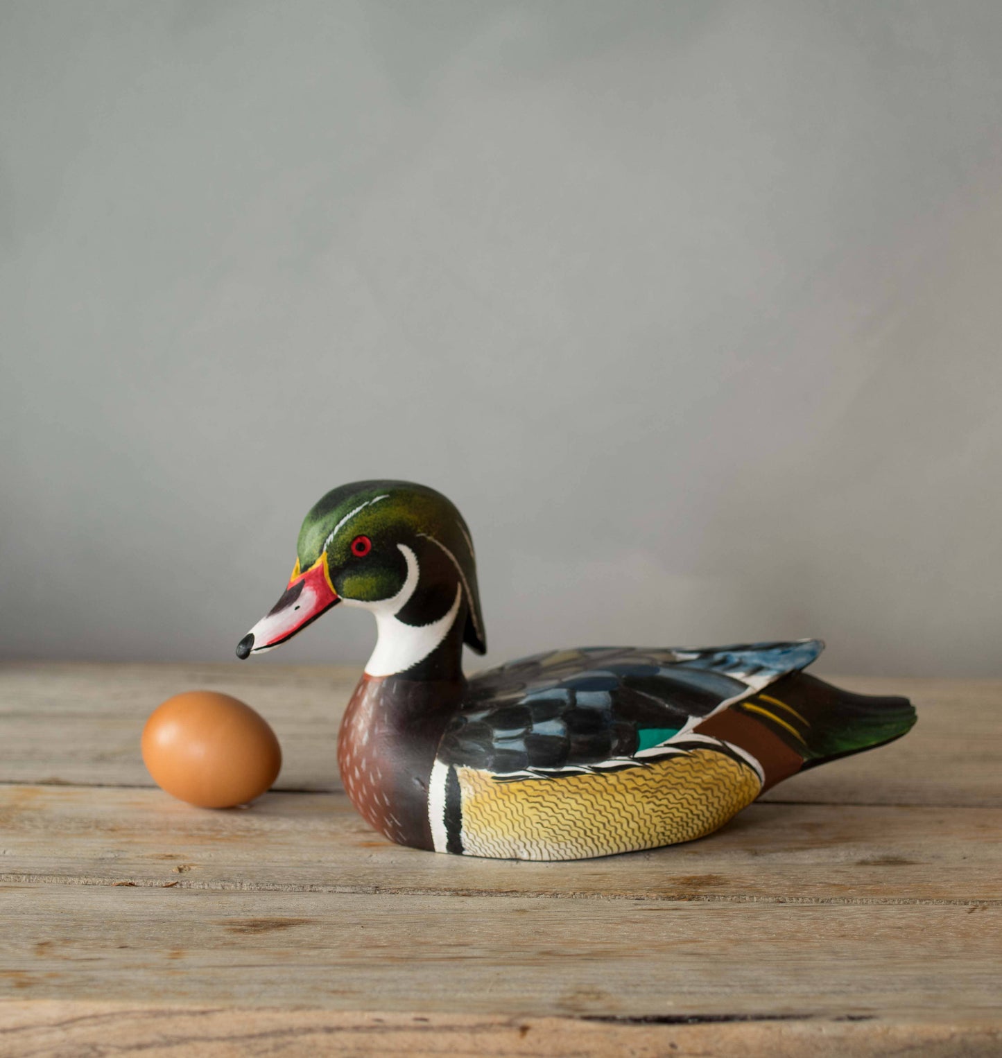 Duck - Wood Duck - 9.5"L -Carved Wooden Ornament