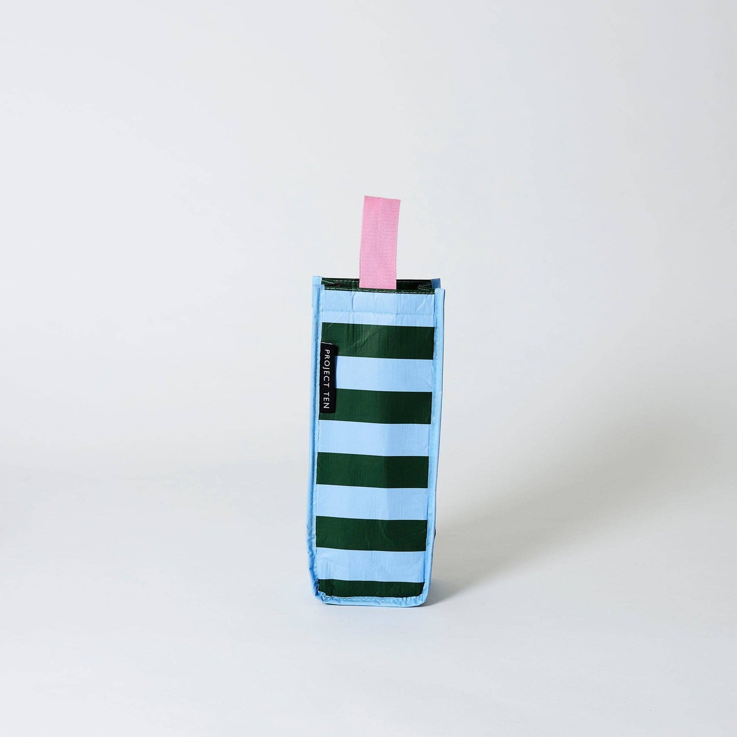 Green Blue Stripe Wine Bag