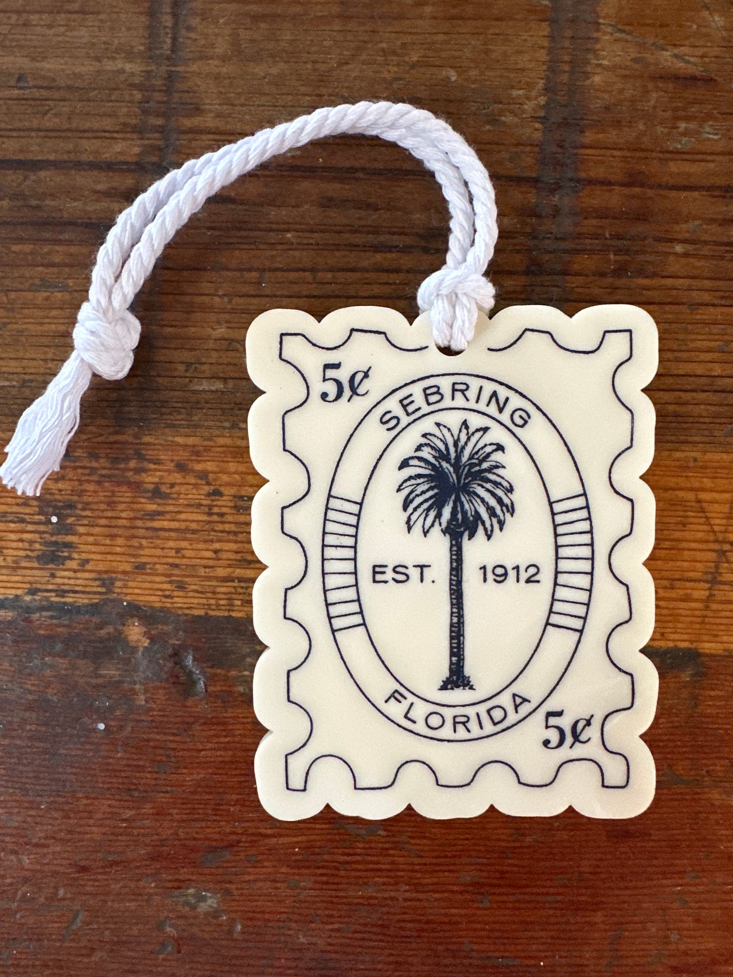 Sebring Palm Tree Postage Stamp Icon Ornament