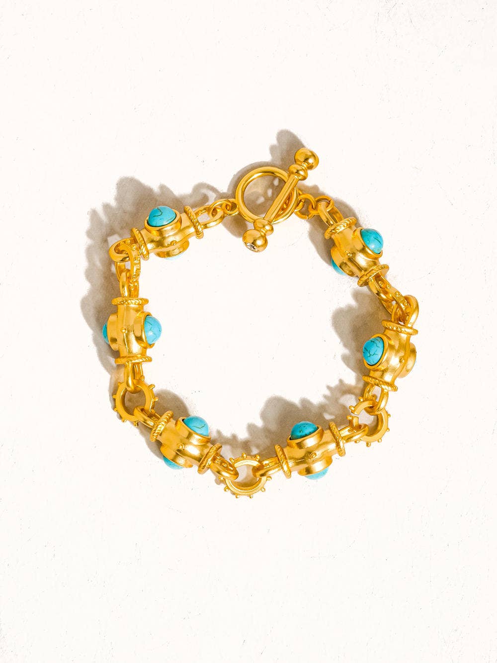 Atley 18K Gold Vintage Turquoise Bracelet: Turquoise