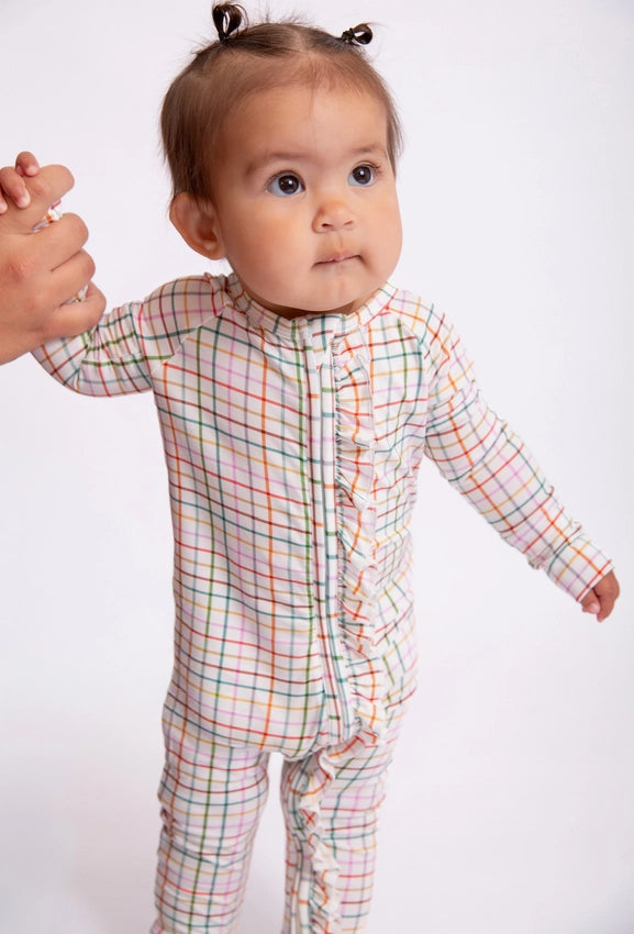 Aj Plaid -Convertible Zip Pjs