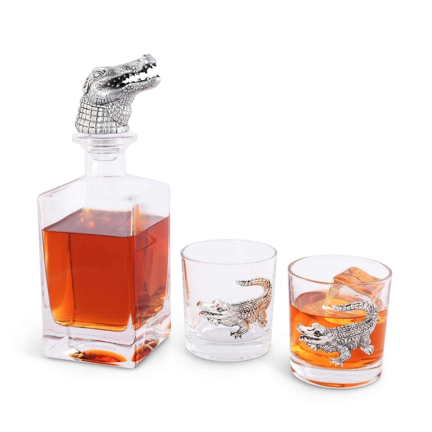 Alligator Decanter Set with Glasses