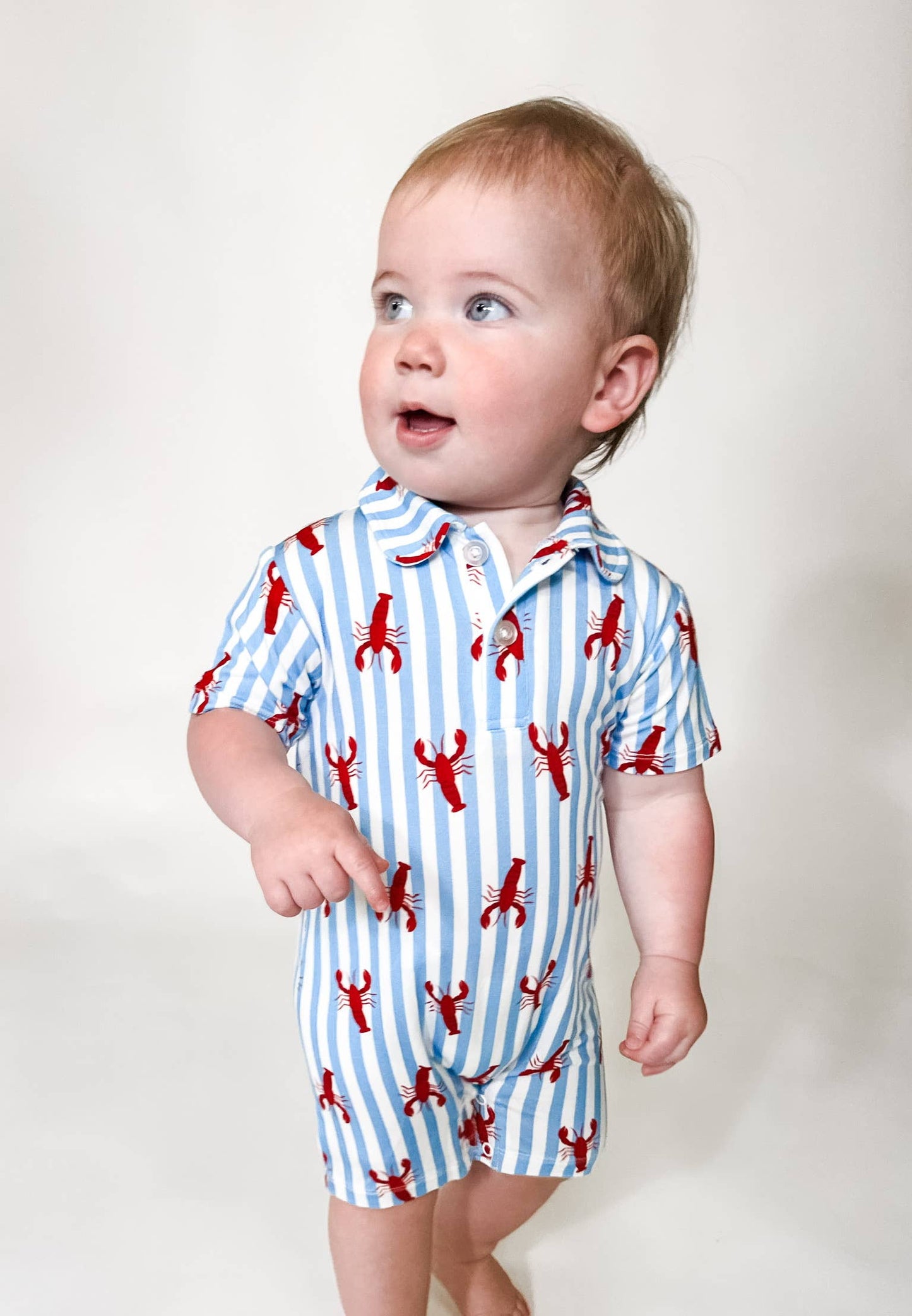 Little Pinchers Crawfish/Lobsters - SS Polo Romper